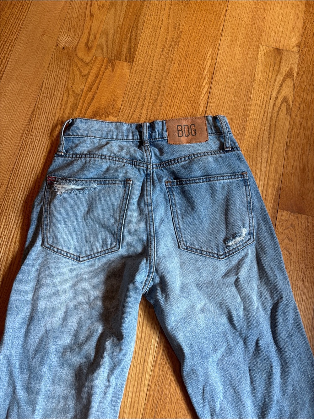BDG Light Blue Distressed Straight-Leg Jeans - Picture 6 of 7